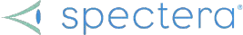 Logo featuring a stylized teal arrow pointing left followed by the word "spectera" in lowercase blue letters.